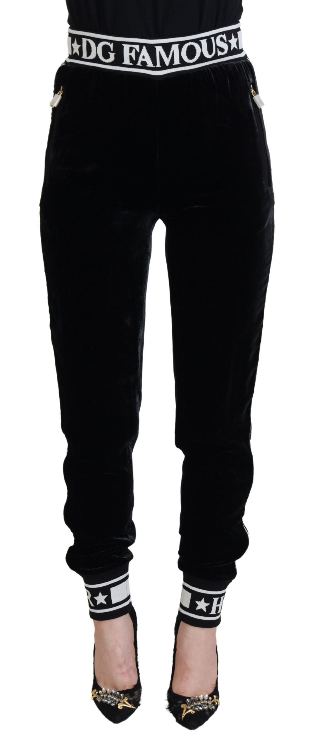 Pantalones de terciopelo elegantes - Lujo negro atemporal