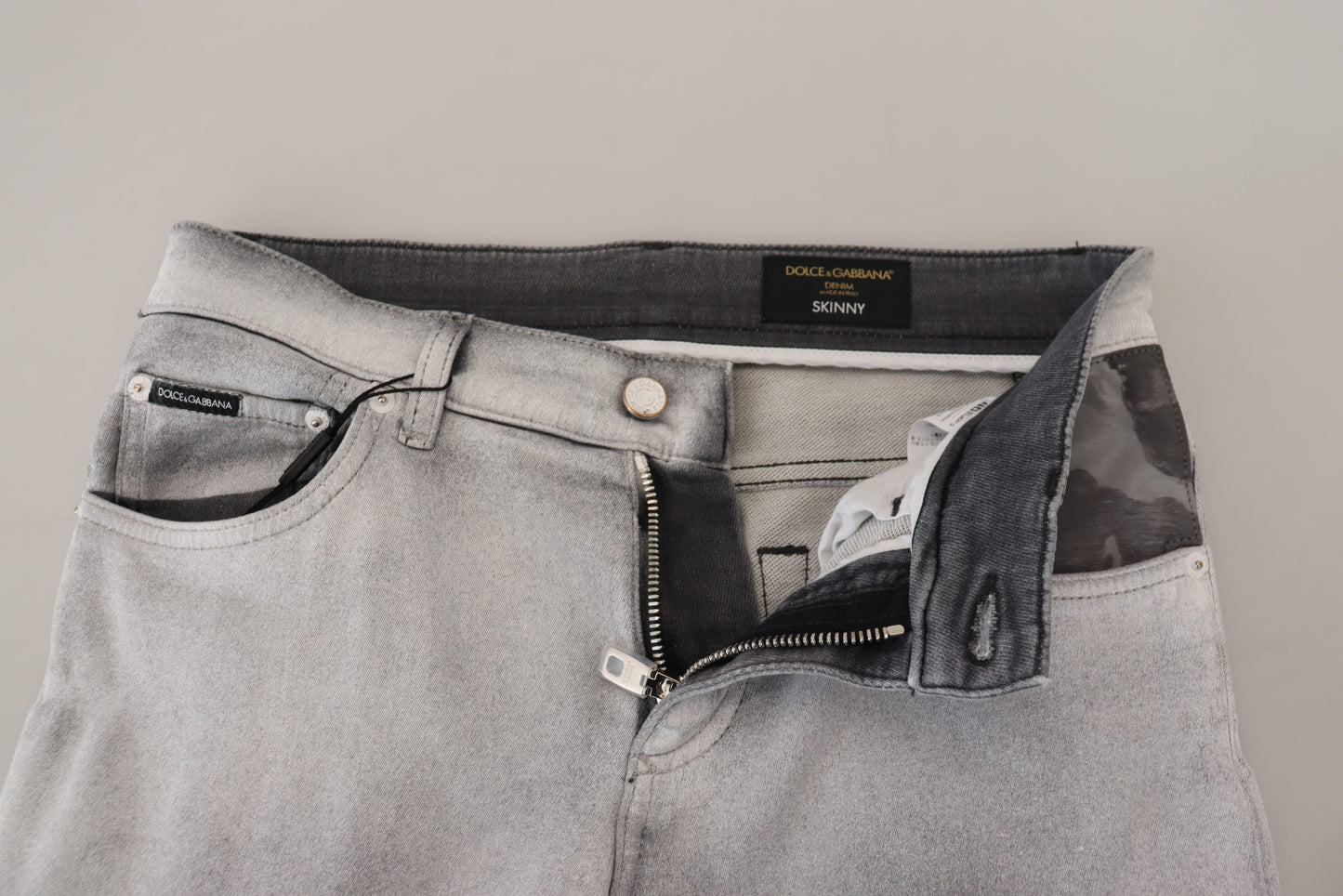 Pantalones elegantes de mezcla de algodón lavado en gris