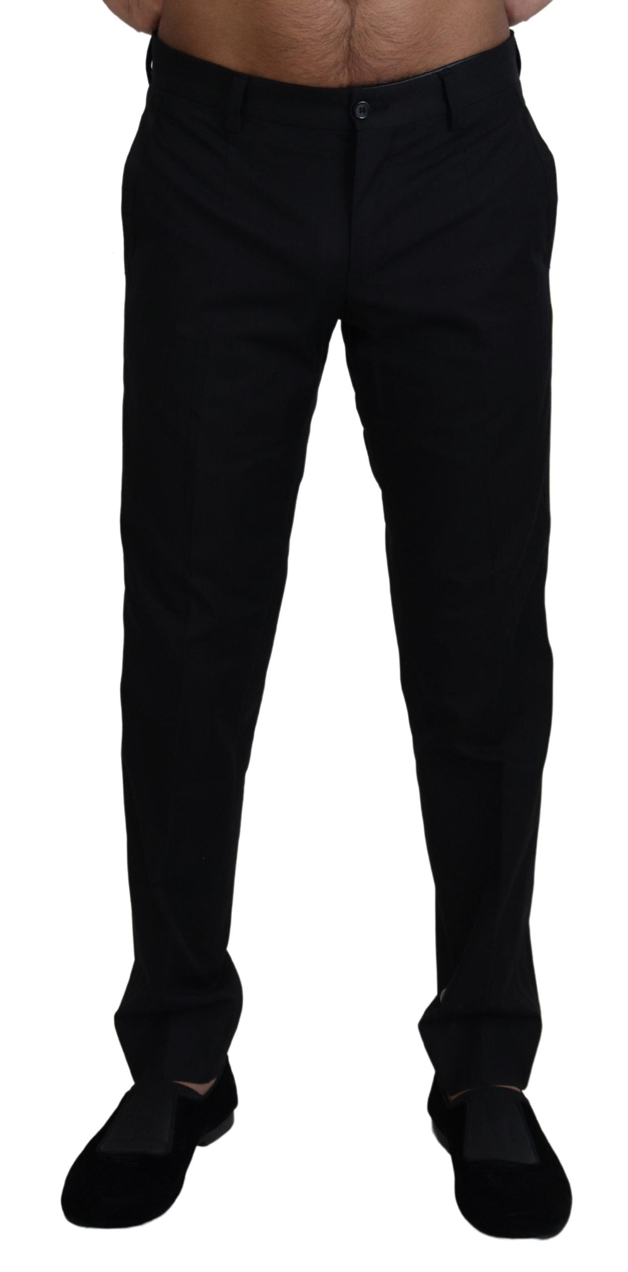 Pantalones elegantes de algodón negro