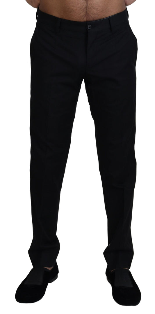 Pantalones elegantes de algodón negro