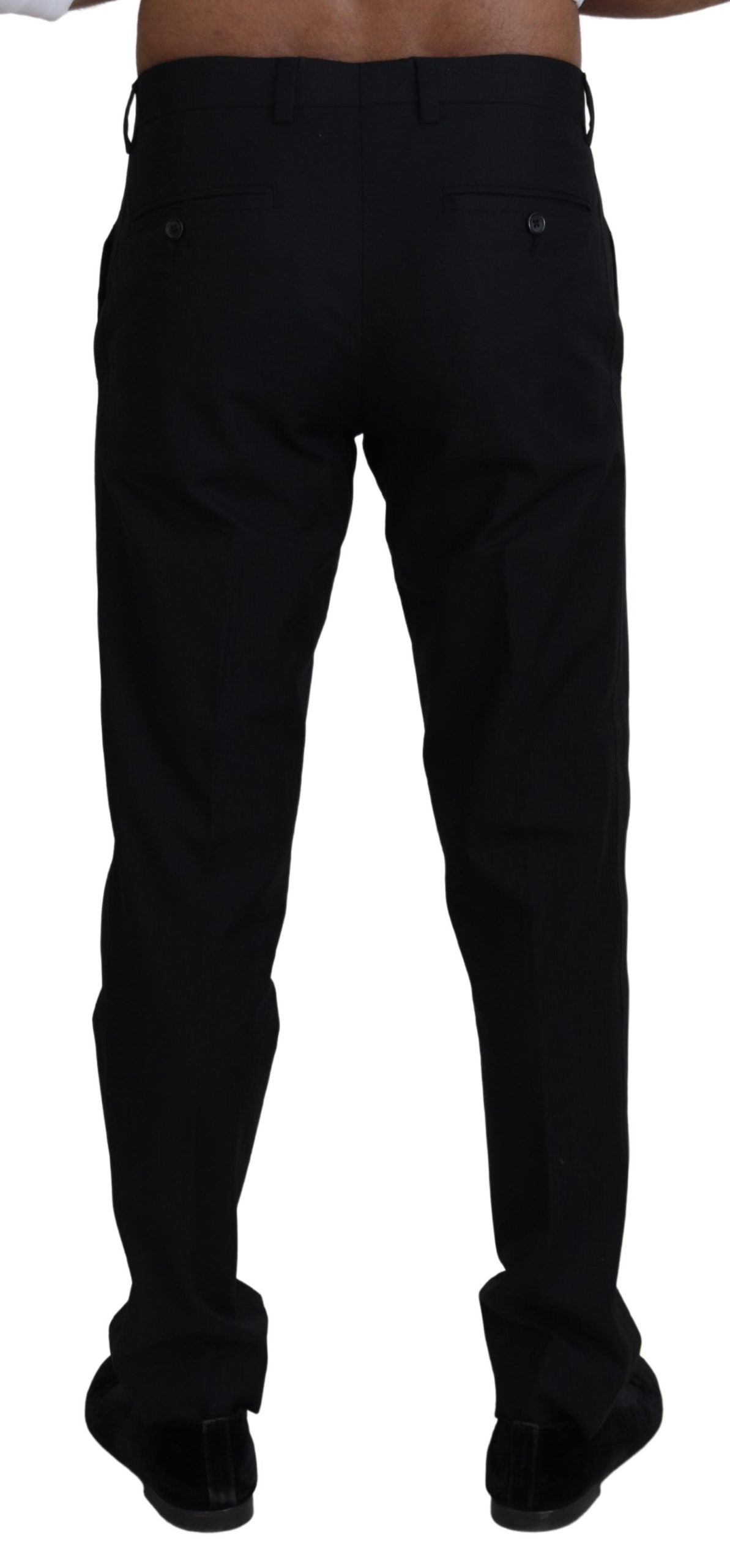 Pantalones elegantes de algodón negro