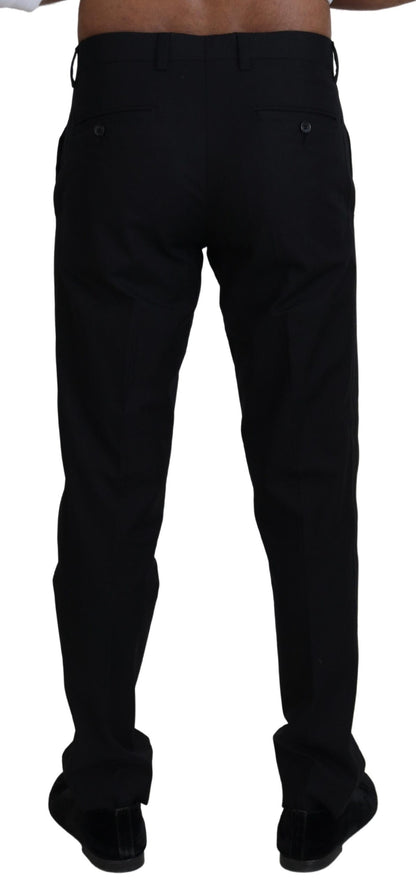 Pantalones elegantes de algodón negro
