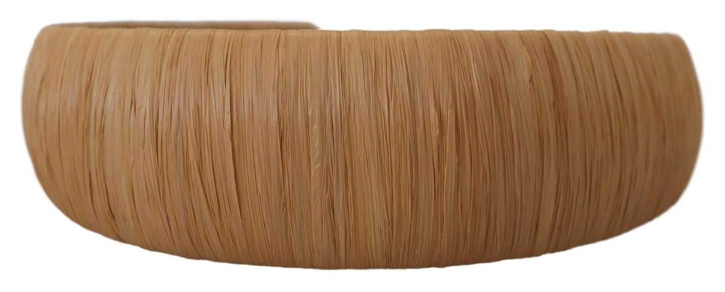 Exquisita diadema de viscosa beige
