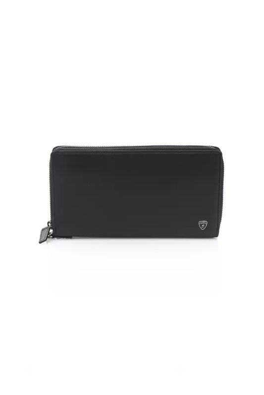 Cartera de cuero negra para hombre