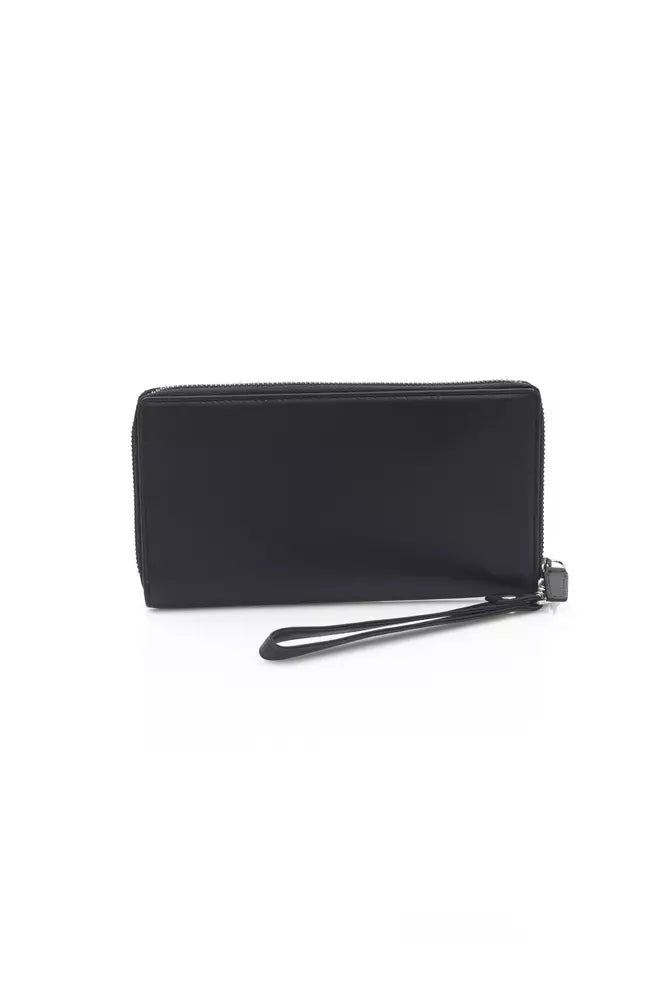 Cartera de cuero negra para hombre