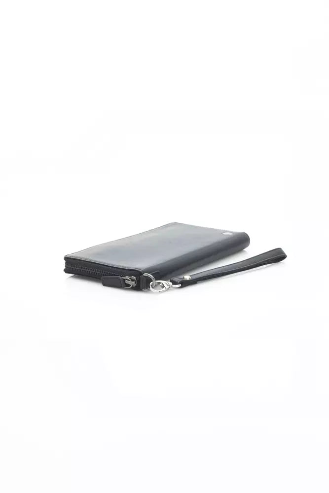 Cartera de cuero negra para hombre