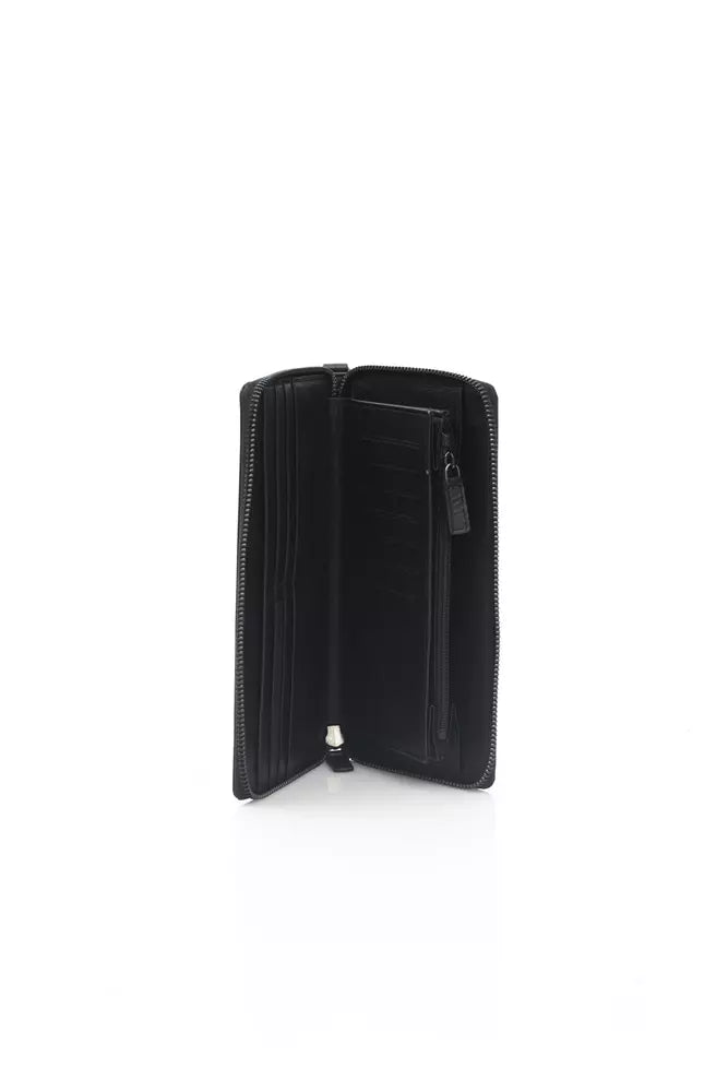 Cartera de cuero negra para hombre