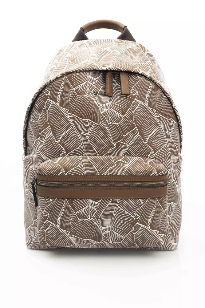 Mochila de cuero marrón para hombre