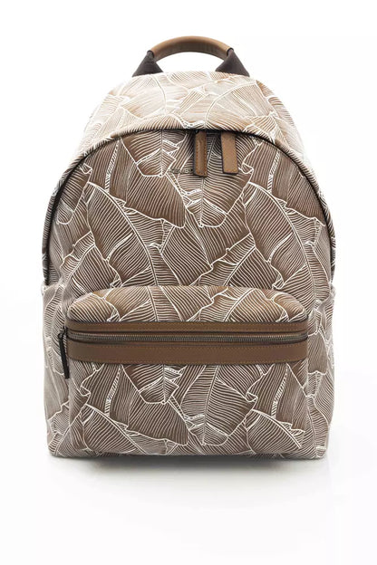 Mochila de cuero marrón para hombre
