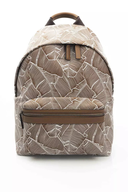 Mochila de cuero marrón para hombre