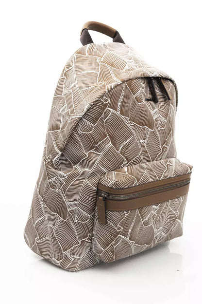 Mochila de cuero marrón para hombre