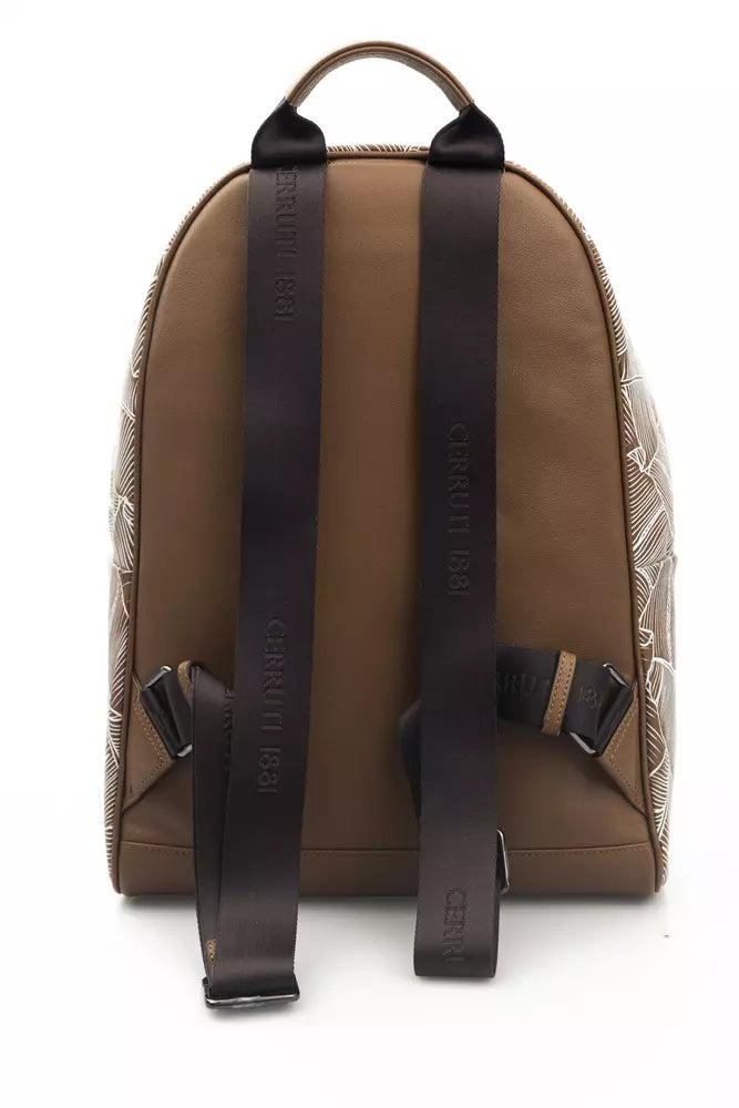 Mochila de cuero marrón para hombre