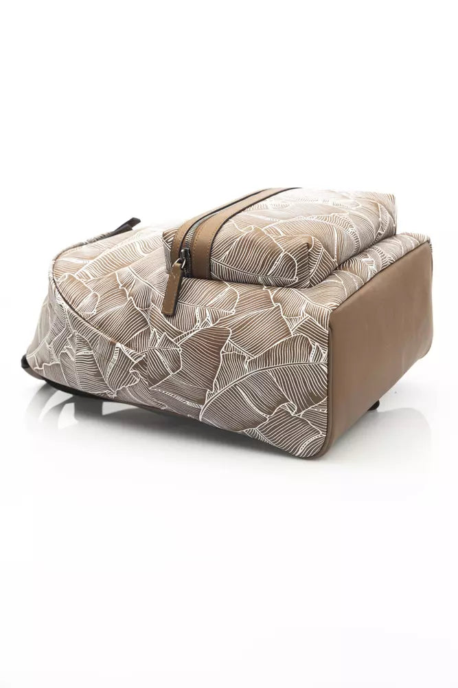Mochila de cuero marrón para hombre