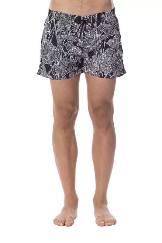 Traje de baño de poliéster negro para hombre