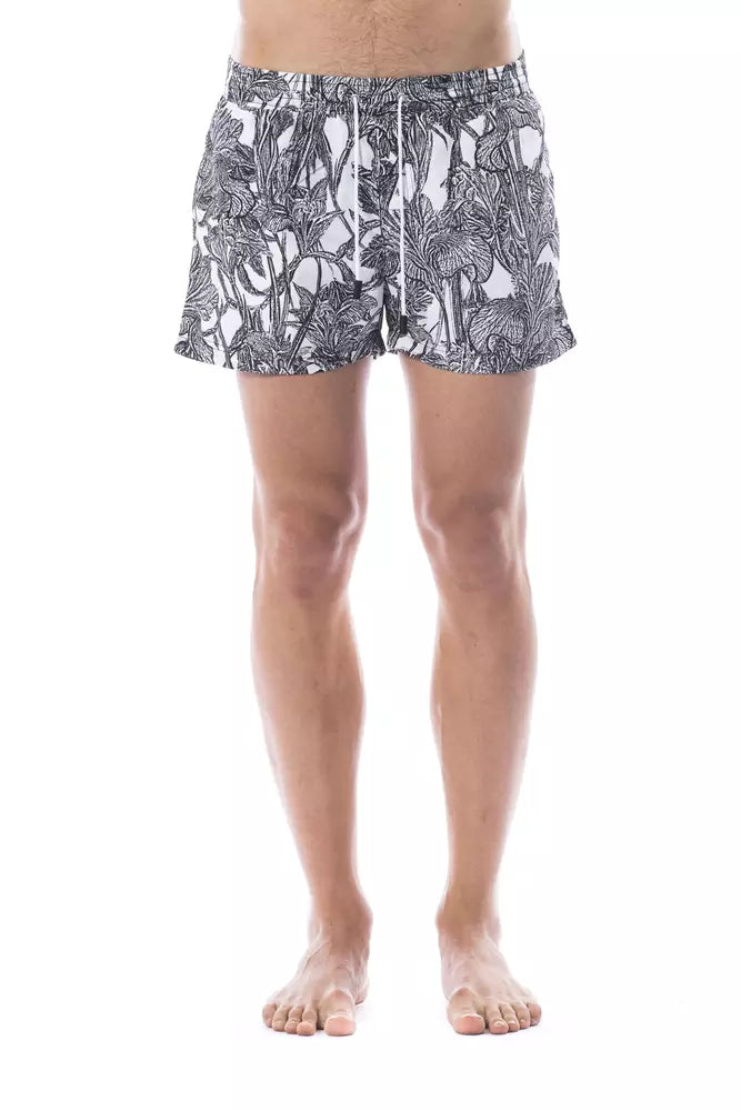 Traje de baño de poliéster negro para hombre