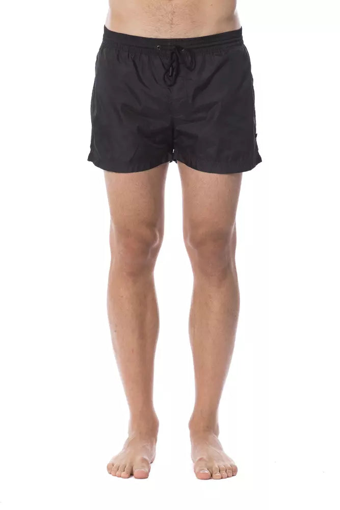 Traje de baño de poliéster negro para hombre