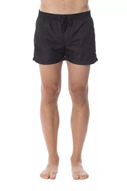 Traje de baño de poliéster negro para hombre