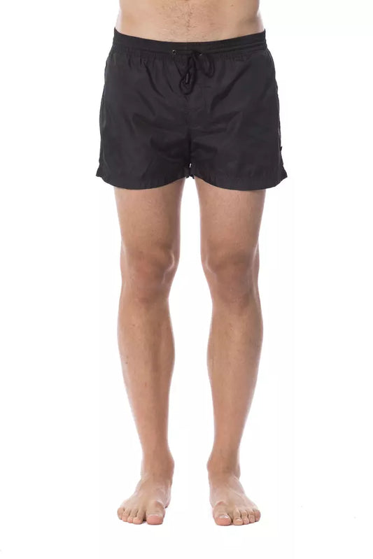 Traje de baño de poliéster negro para hombre