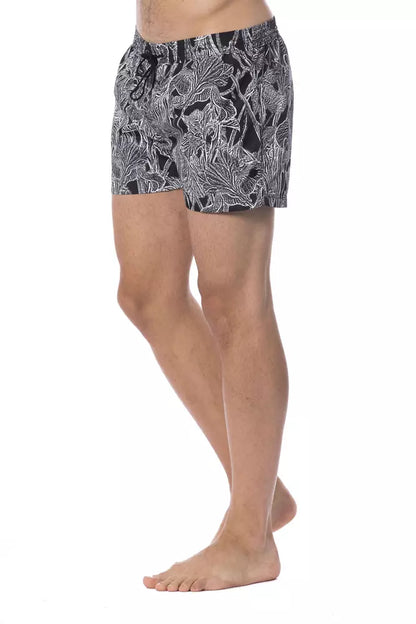 Traje de baño de poliéster negro para hombre