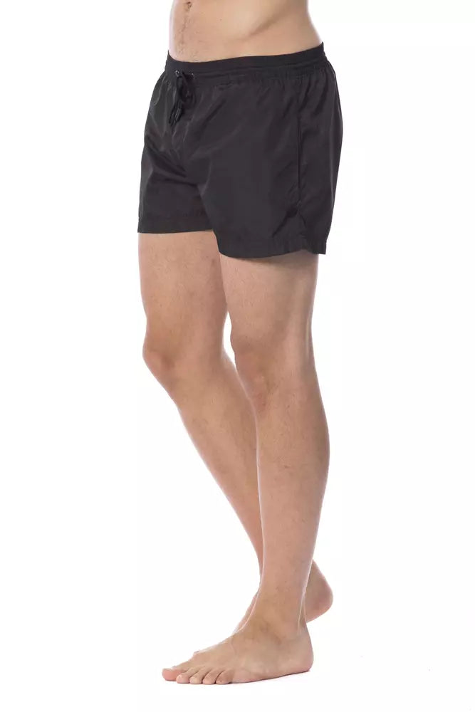 Traje de baño de poliéster negro para hombre