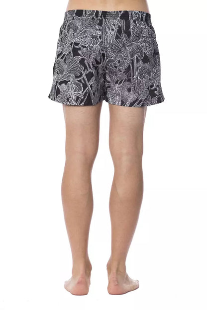 Traje de baño de poliéster negro para hombre