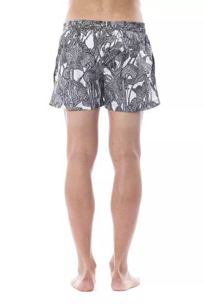 Traje de baño de poliéster negro para hombre