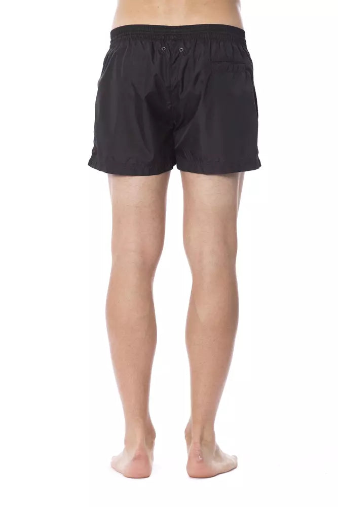 Traje de baño de poliéster negro para hombre