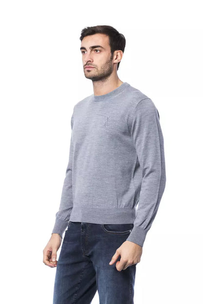 Suéter de lana merino gris para hombre