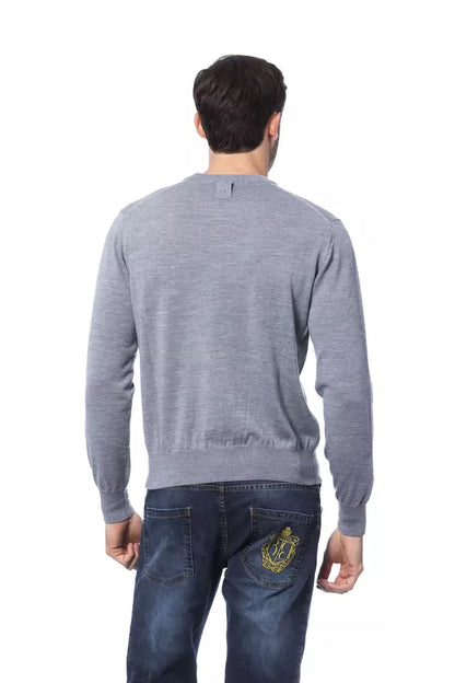 Suéter de lana merino gris para hombre
