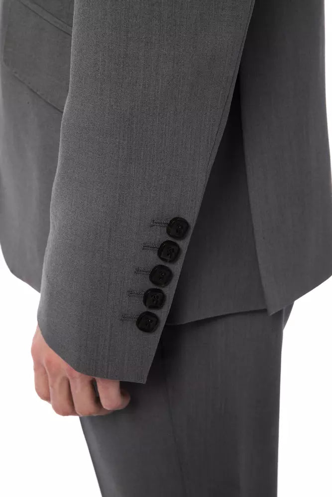 Gray Wool Men Blazer