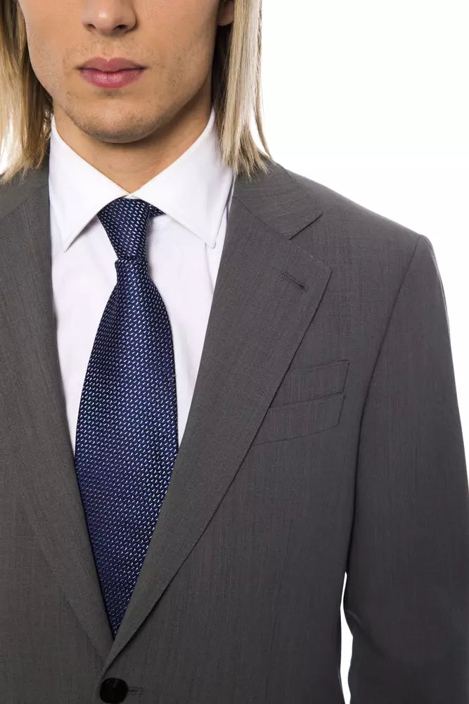 Gray Wool Men Blazer