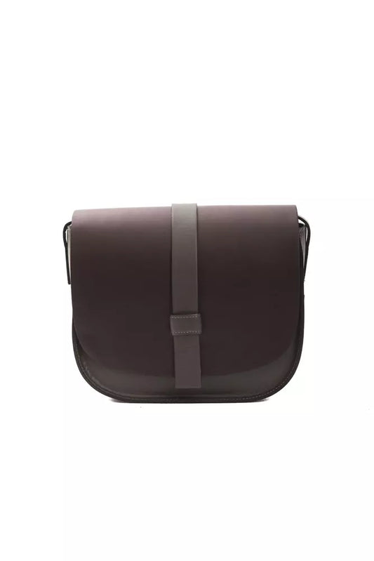 Bolso bandolera de piel burdeos para mujer