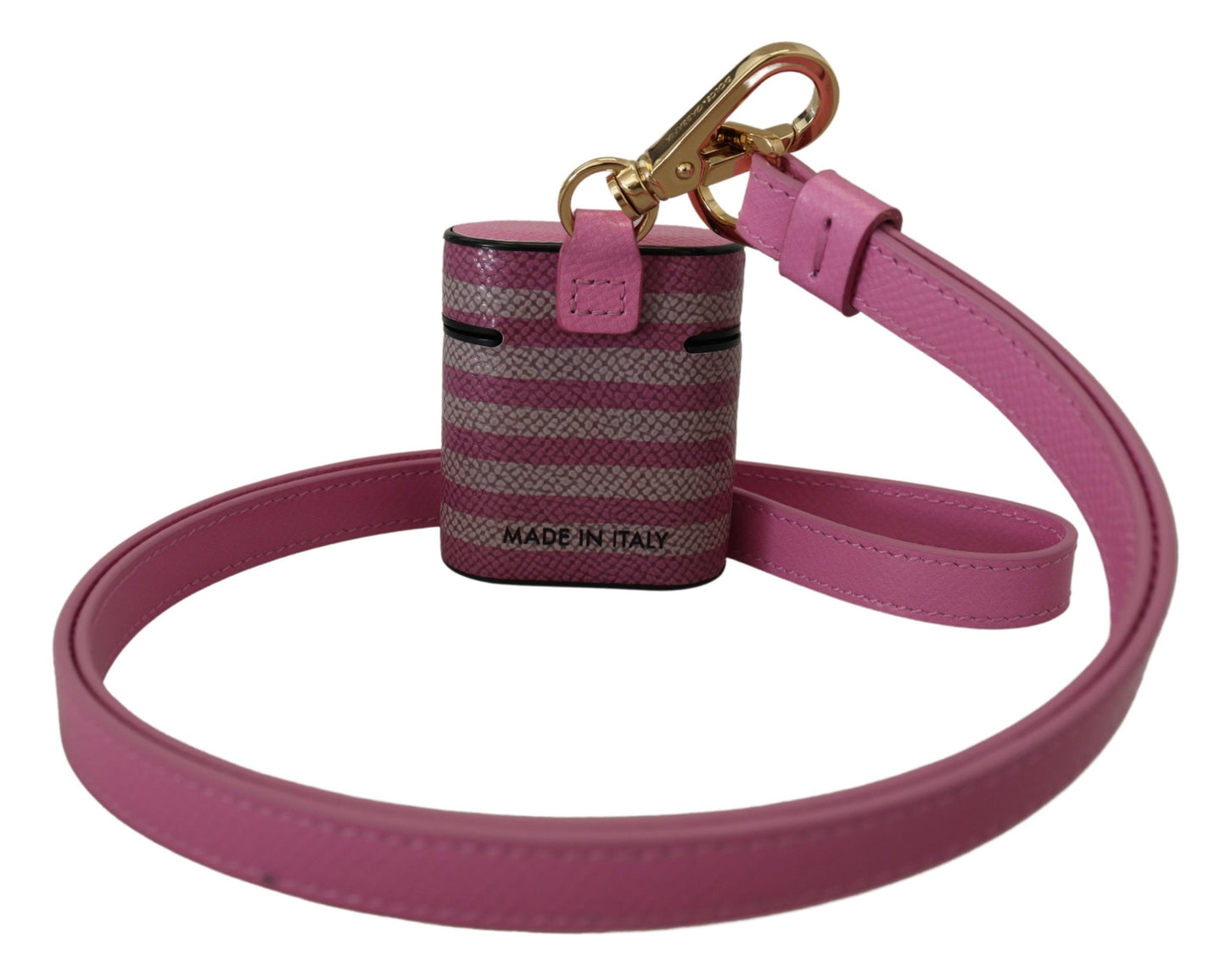 Estuche elegante de cuero rosa para AirPods