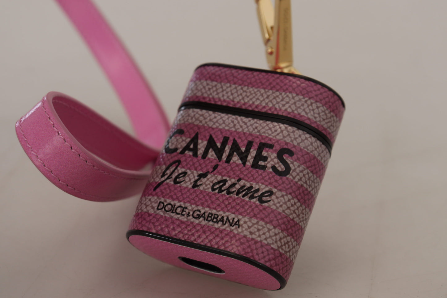 Estuche elegante de cuero rosa para AirPods
