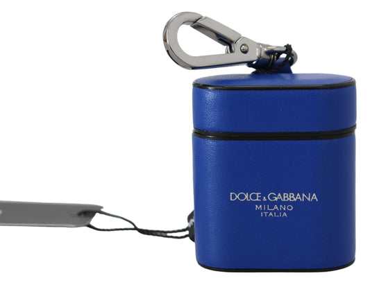 Elegante funda de cuero azul para Airpods