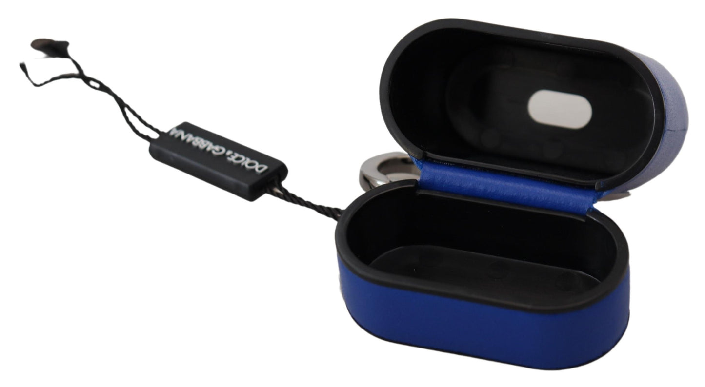 Elegante funda de cuero azul para Airpods