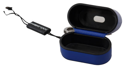 Elegante funda de cuero azul para Airpods
