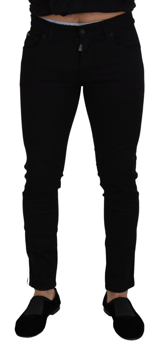 Pantalones vaqueros negros elegantes de corte ajustado