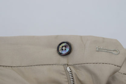 Impresionantes pantalones de algodón italiano en color beige