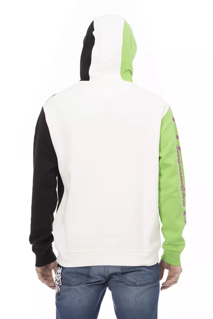 Suéter con capucha de algodón blanco para hombre