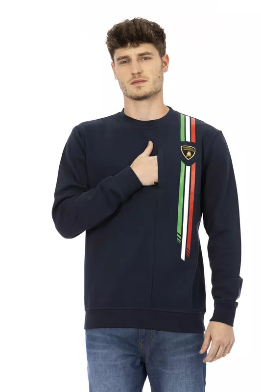 Suéter de algodón azul para hombre