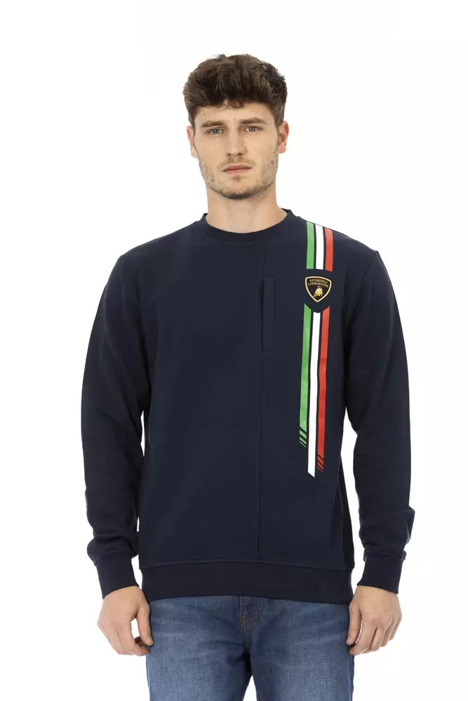 Suéter de algodón azul para hombre