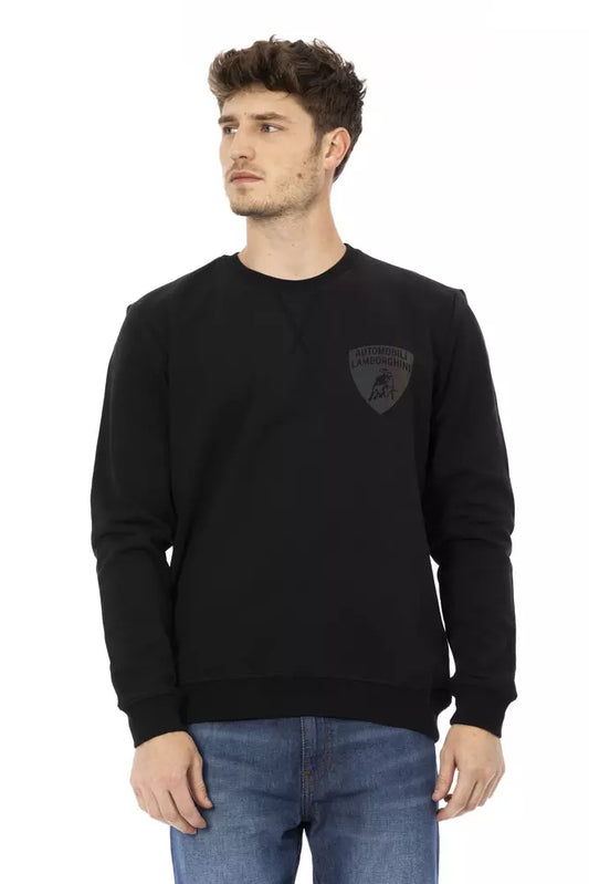 Suéter negro de algodón para hombre