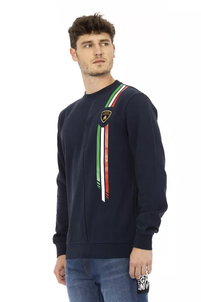 Suéter de algodón azul para hombre