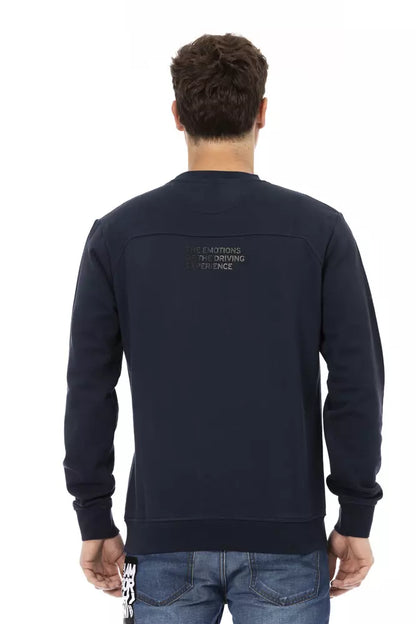 Suéter de algodón azul para hombre