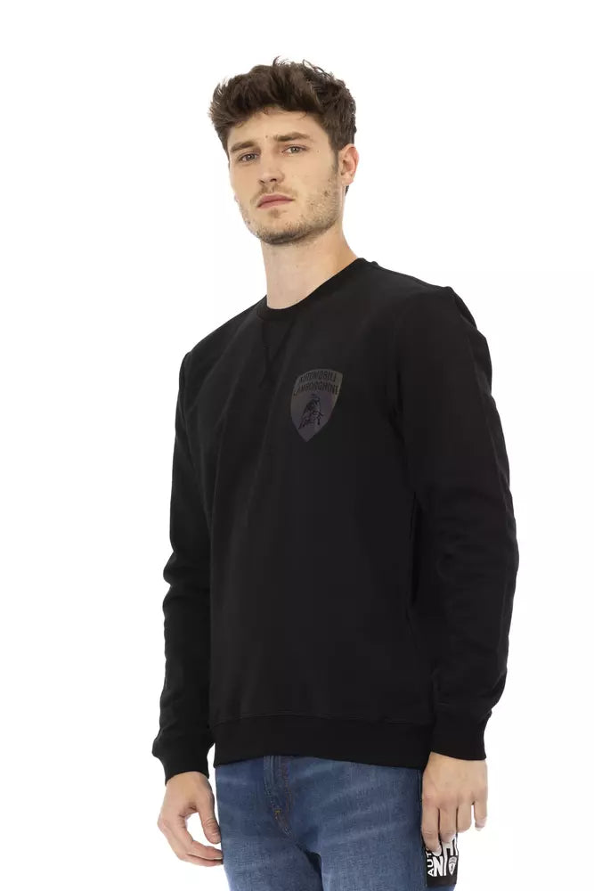 Suéter negro de algodón para hombre