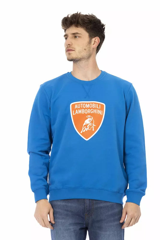 Suéter de algodón azul para hombre