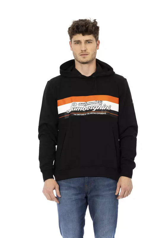 Sudadera negra de algodón para hombre