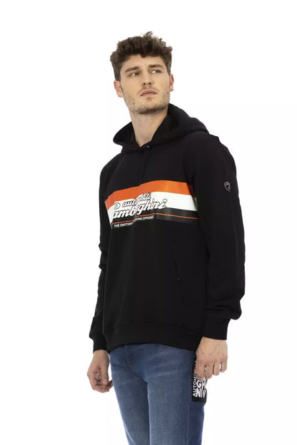 Sudadera negra de algodón para hombre