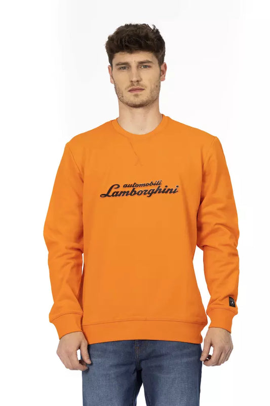 Suéter de algodón naranja para hombre